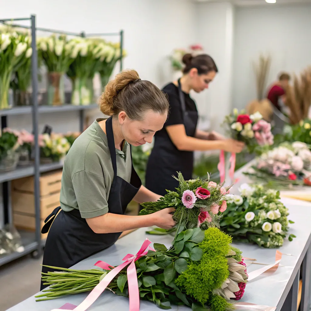 Team of expert florists at work