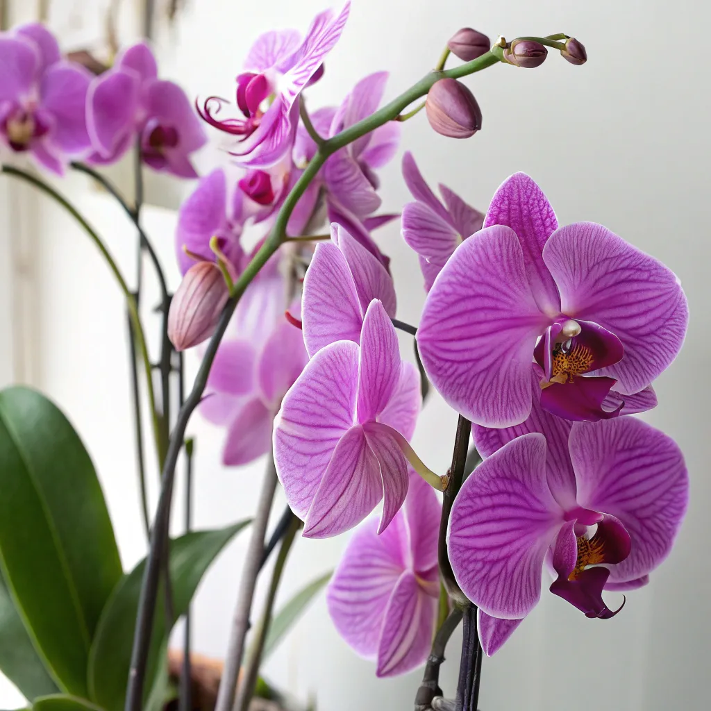 Elegant display of purple orchids